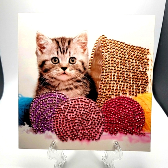 Kitty Playing in Yarn Basket Greeting Card - Picture 5 of 12